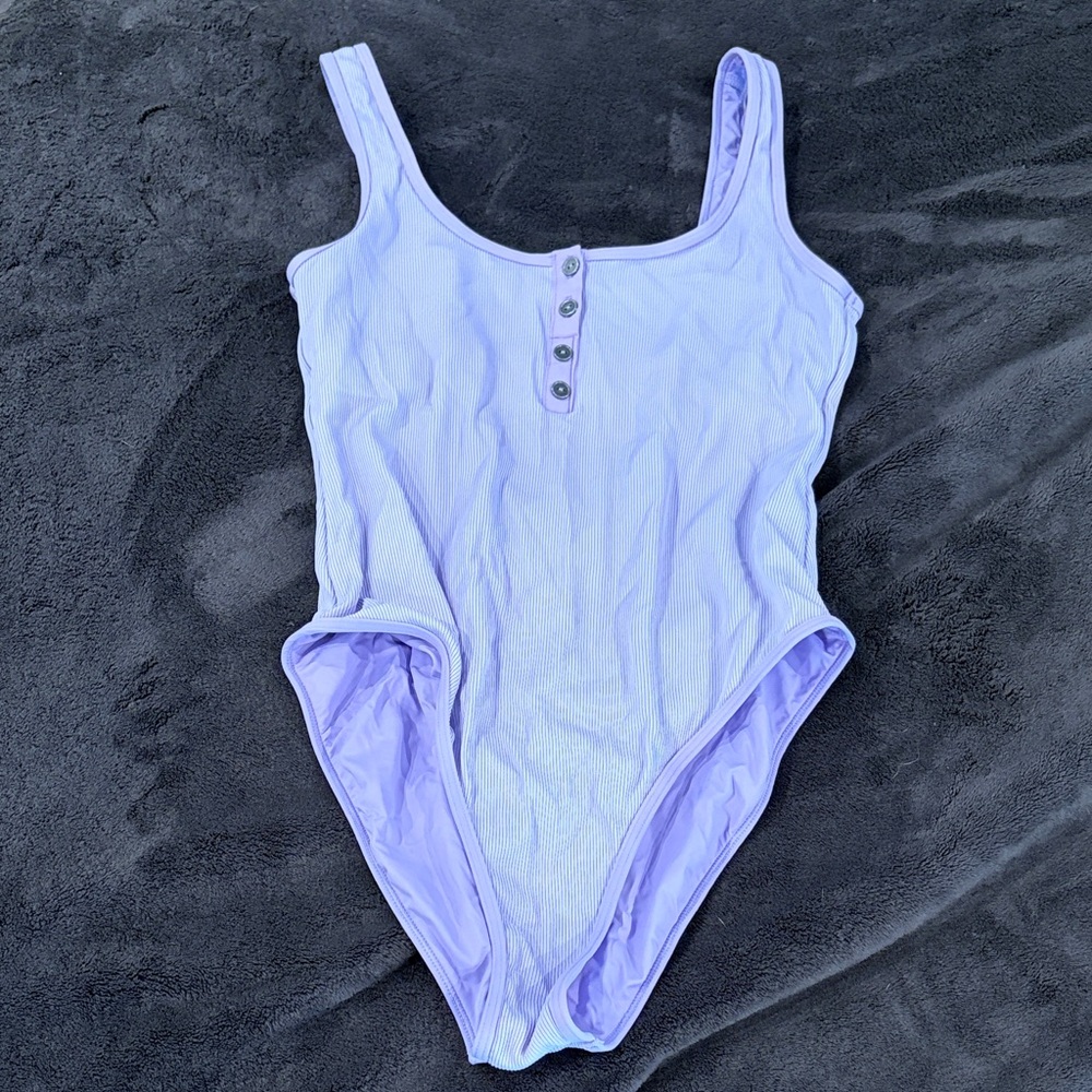 L*Space Lavender Float on One-Piece Swimsuit